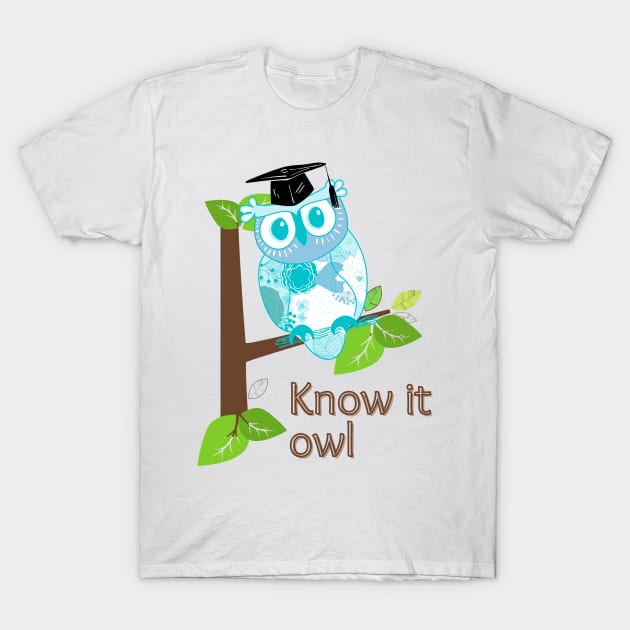 Blue owl T-Shirt by Once Upon a Find Couture 